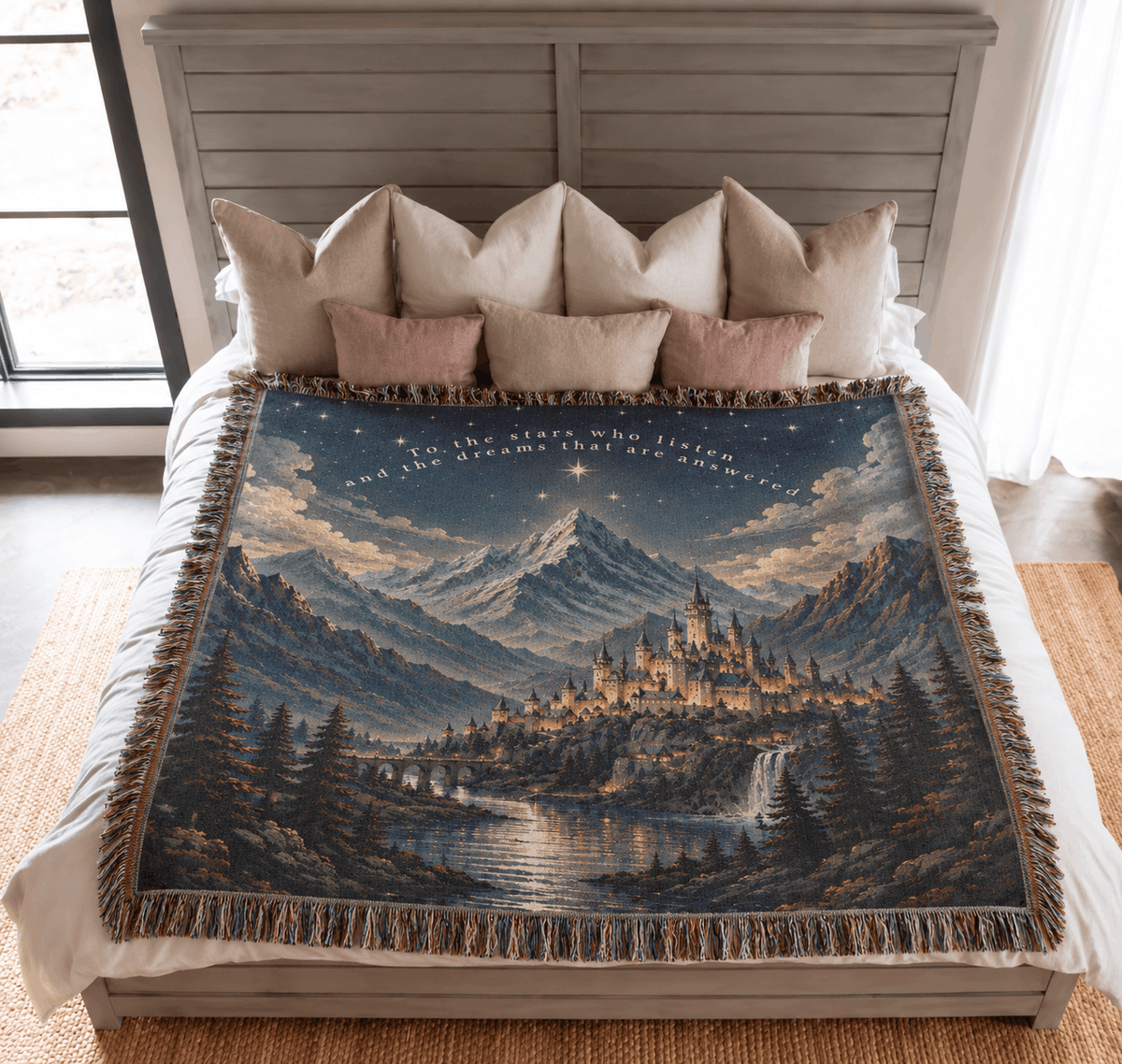ACOTAR Woven Blanket Tapestry | Velaris City of Starlight Tapestry