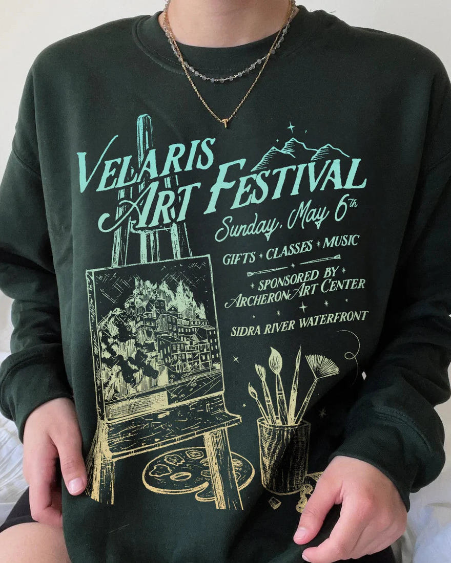 Velaris Art Festival Sweater ACOTAR Velaris Merch