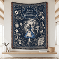 Alice Adventure In Wonderland Woven Blanket
