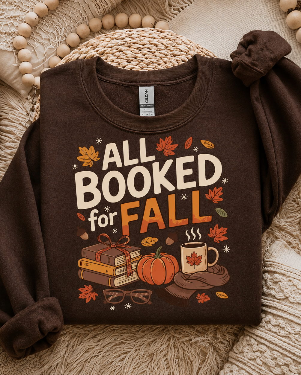 All Booked For Fall Sweatshirt | Bookish Merch | Halloween Gift For Book Lover