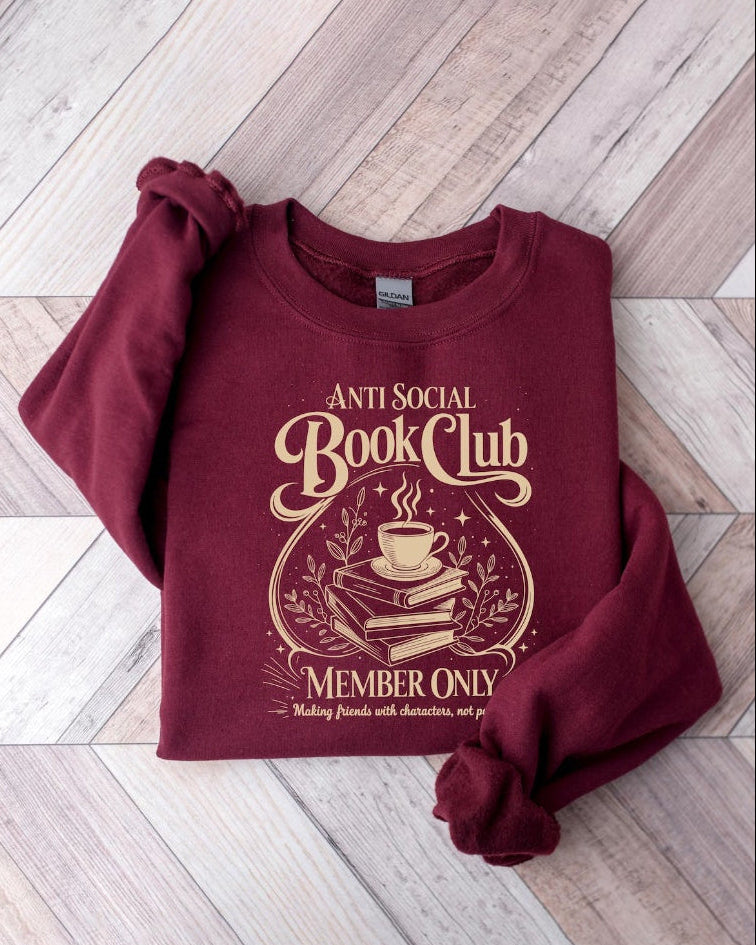 Anti Social Book Club Sweater Bookish Merch