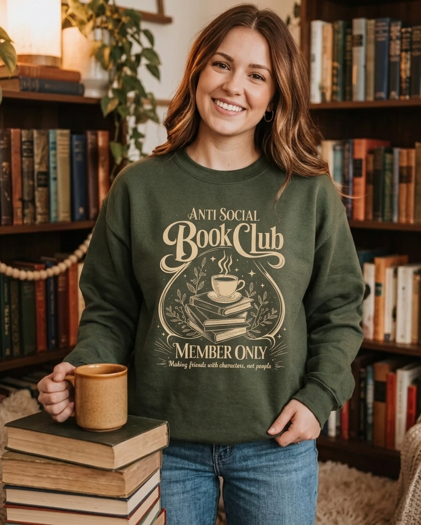 Anti Social Book Club Sweater Bookish Merch