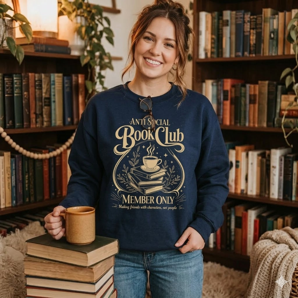 Anti Social Book Club Sweater Bookish Merch