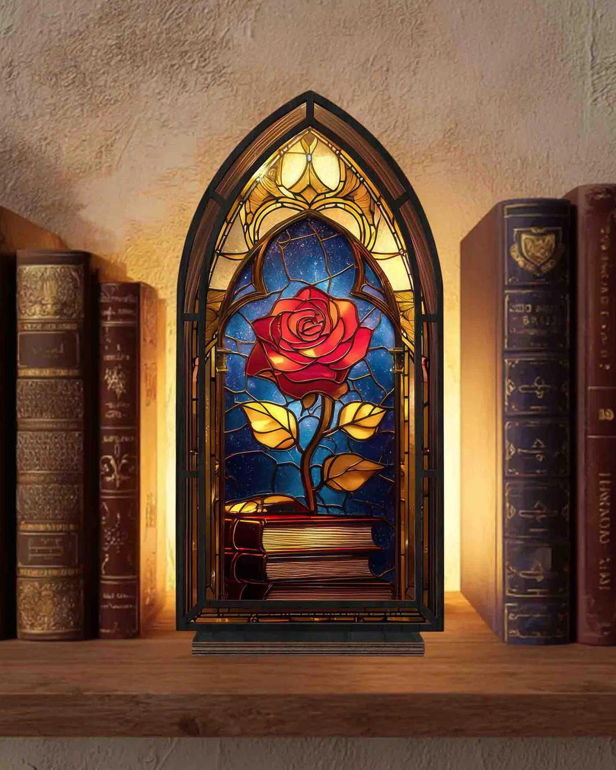 Beauty and The Beast Inspired Enchanted Rose Suncatcher Candle Holder