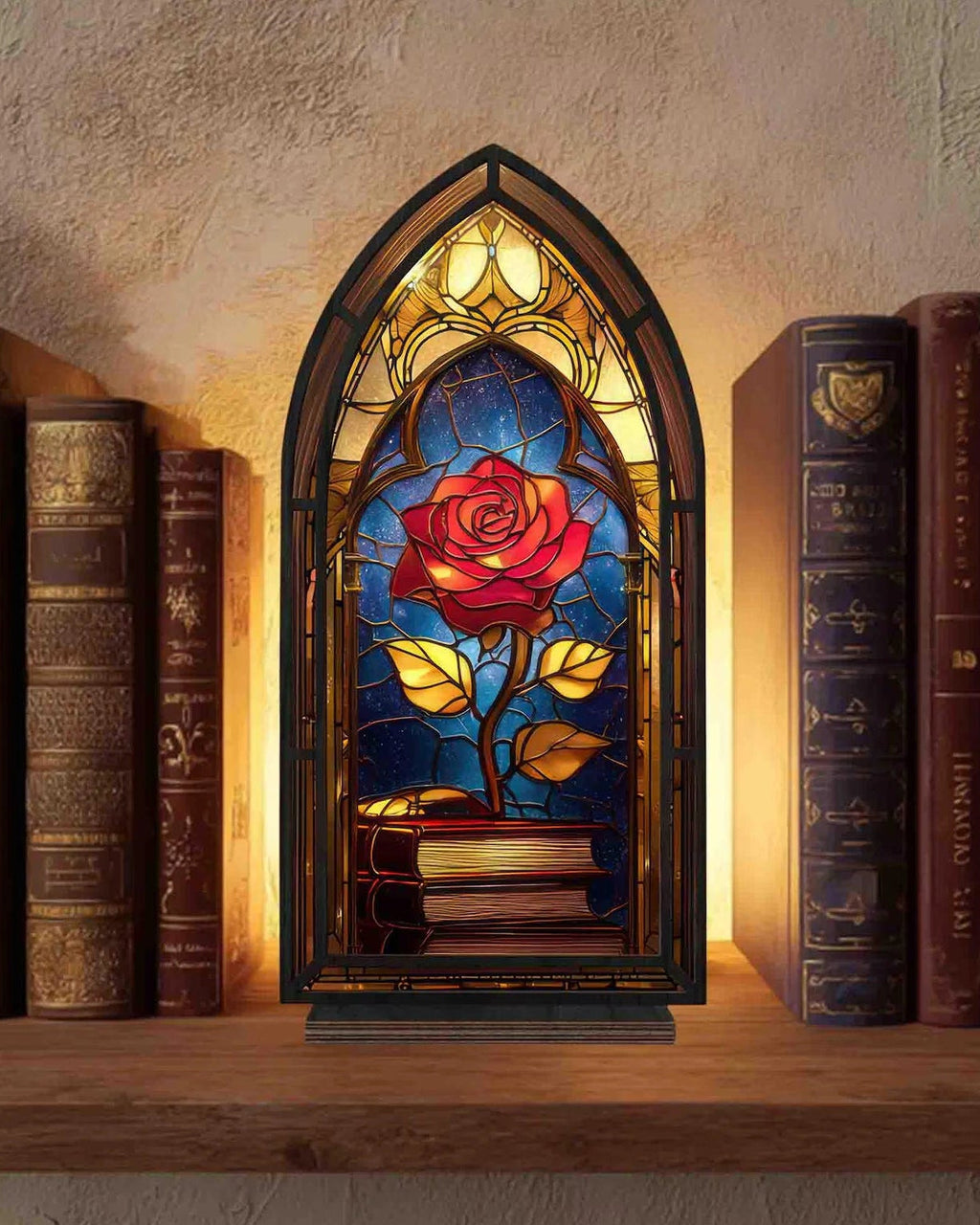 Beauty and The Beast Inspired Enchanted Rose Suncatcher Candle Holder