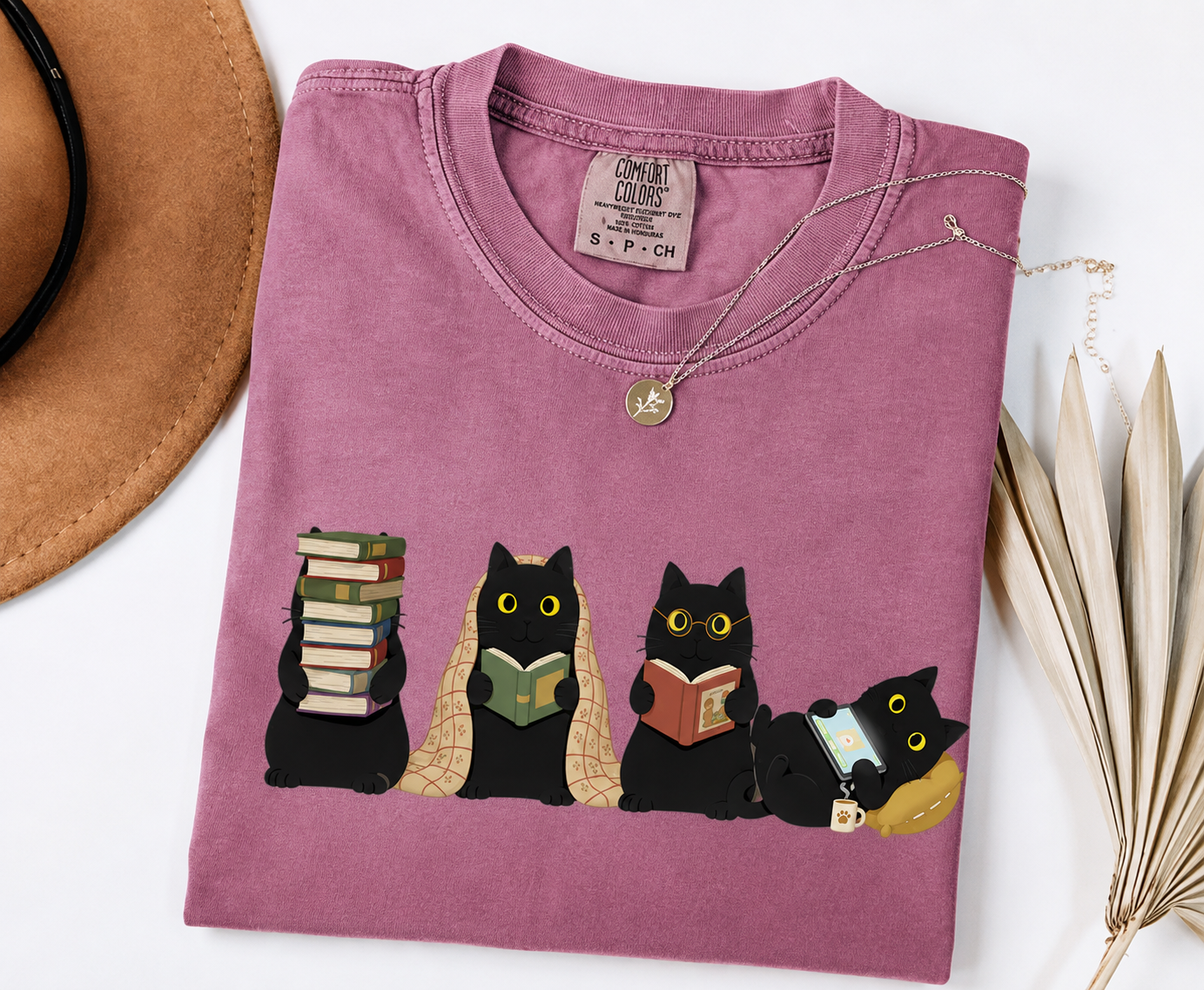 Black Cats Reading Shirt | Bookish Merch | Gifts for Book Lover
