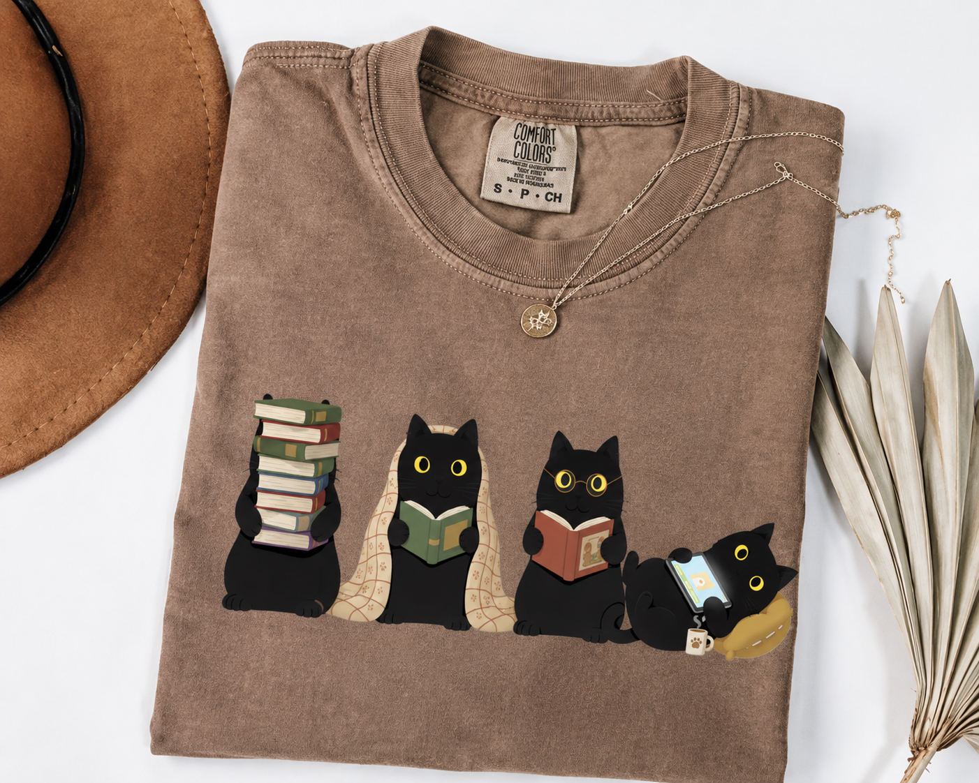Black Cats Reading Shirt | Bookish Merch | Gifts for Book Lover
