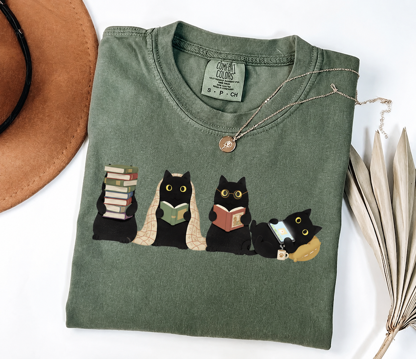 Black Cats Reading Shirt | Bookish Merch | Gifts for Book Lover
