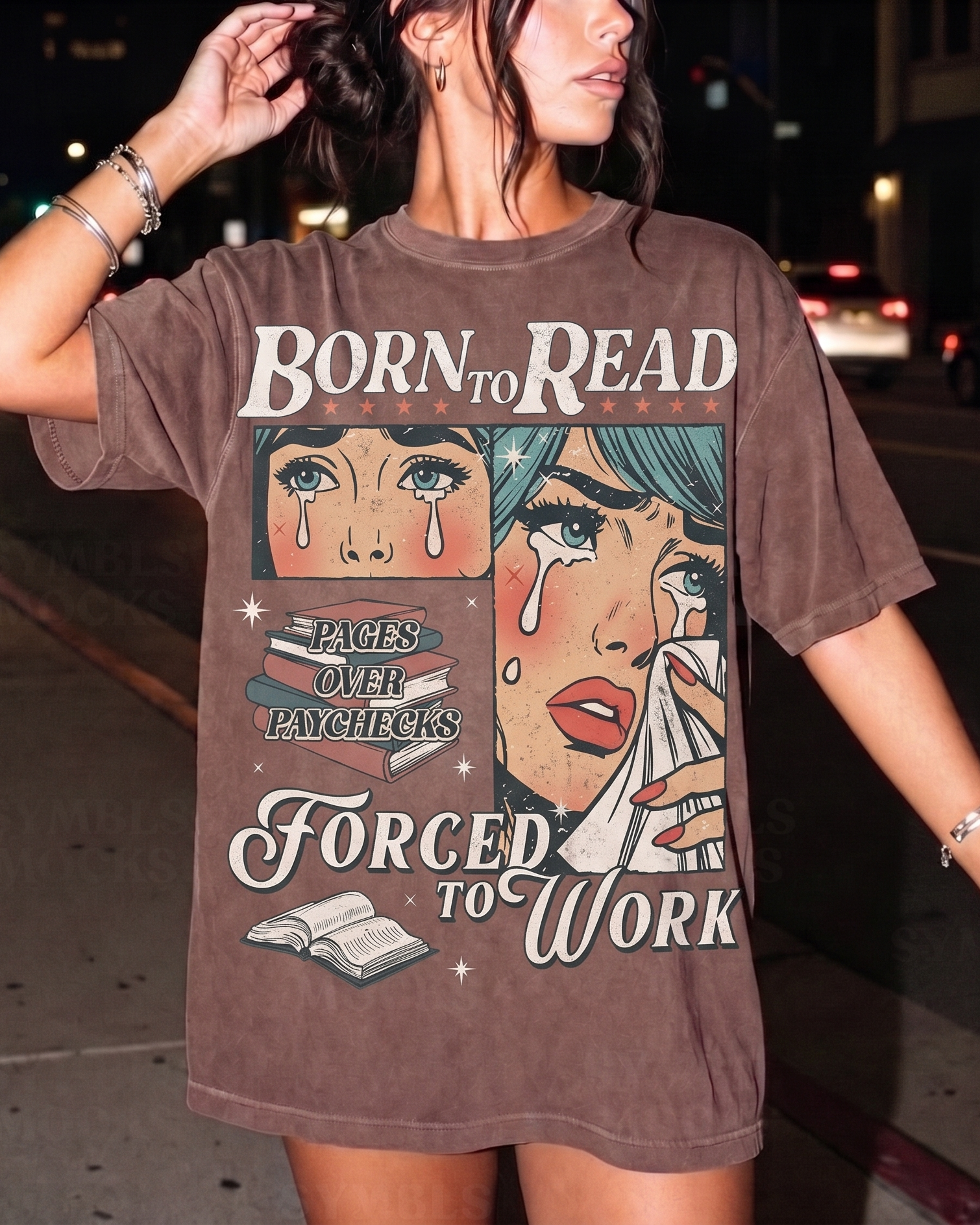 Bookish Merch | Born To Read Forced To Work Comfort T-Shirt