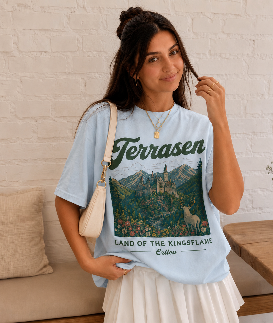 Throne Of Glass Merch | Terrasen Land Of The Kingsflame T-Shirt