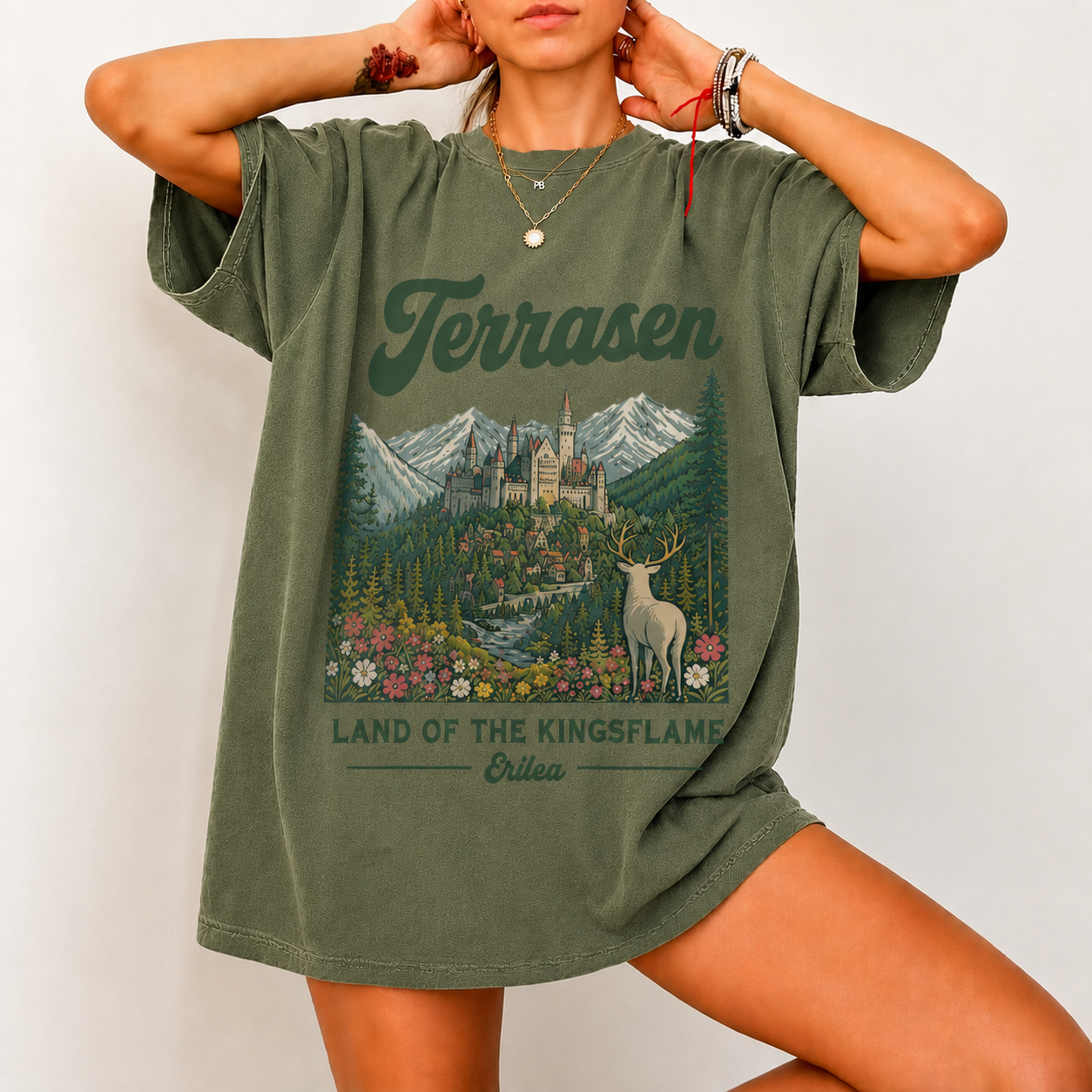 Throne Of Glass Merch | Terrasen Land Of The Kingsflame T-Shirt