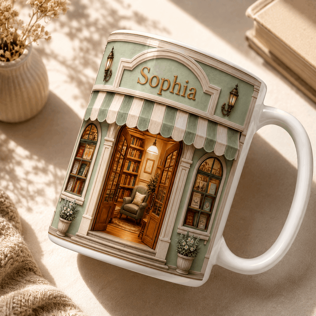 Custom Name Bookstore Mug | Halloween Gift for Book Lover