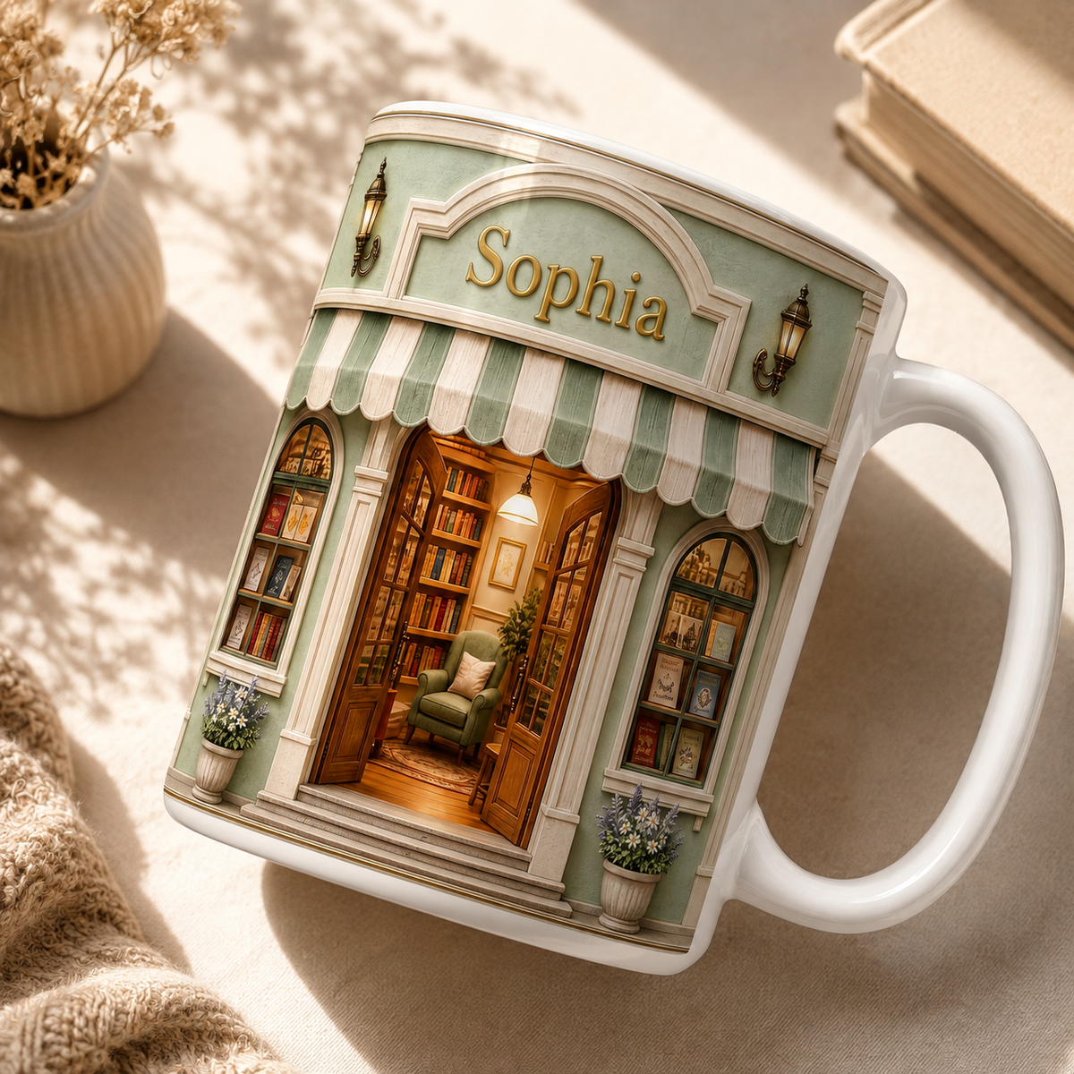 Custom Name Bookstore Mug | Halloween Gift for Book Lover