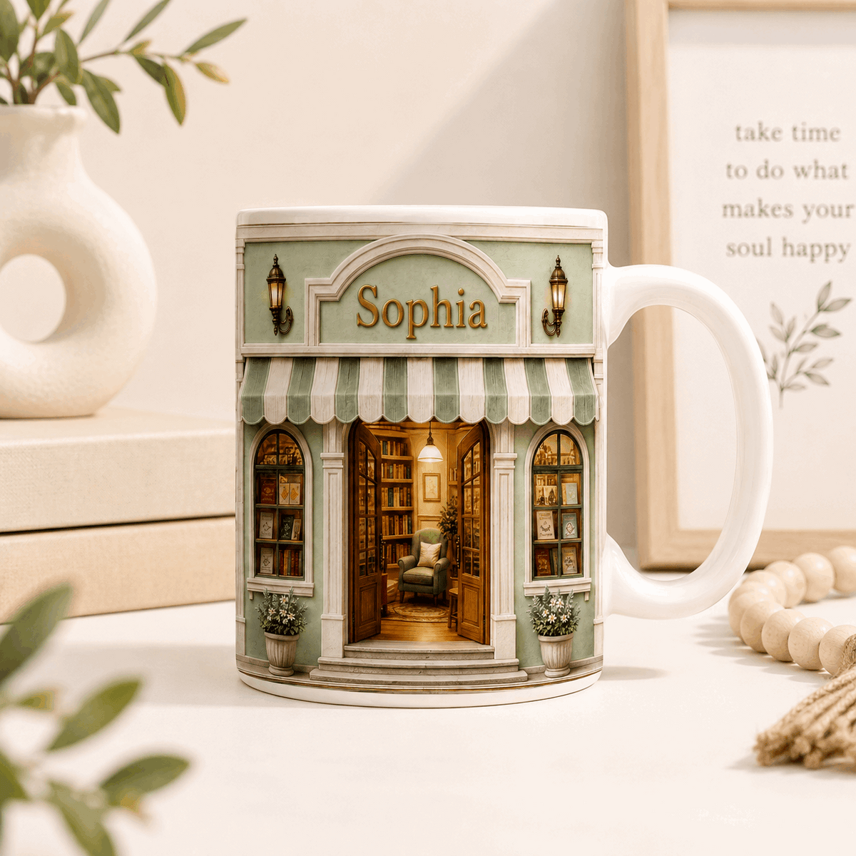 Custom Name Bookstore Mug | Halloween Gift for Book Lover
