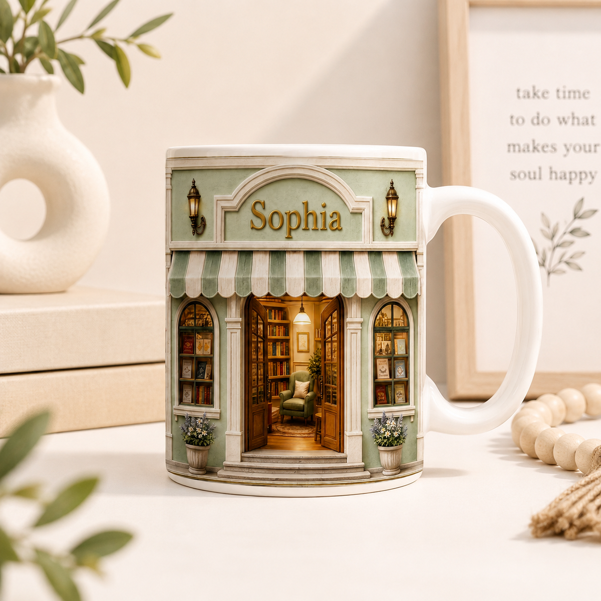Custom Name Bookstore Mug | Halloween Gift for Book Lover