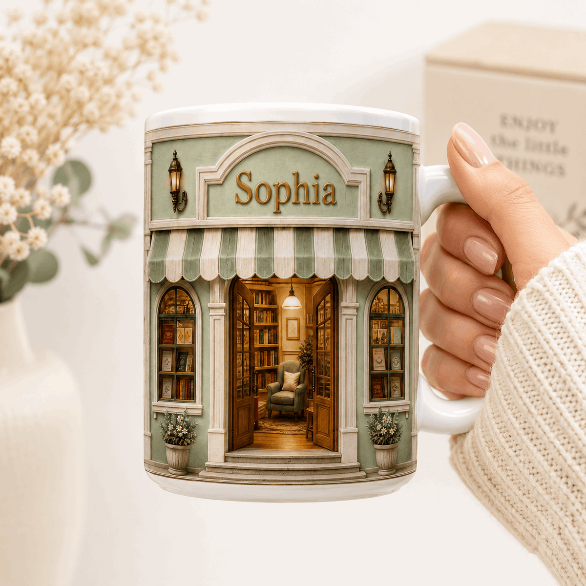 Custom Name Bookstore Mug | Halloween Gift for Book Lover