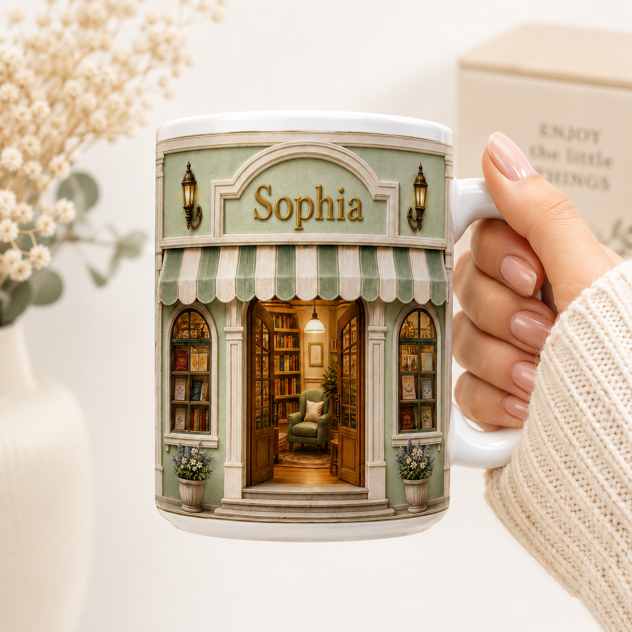 Custom Name Bookstore Mug | Halloween Gift for Book Lover