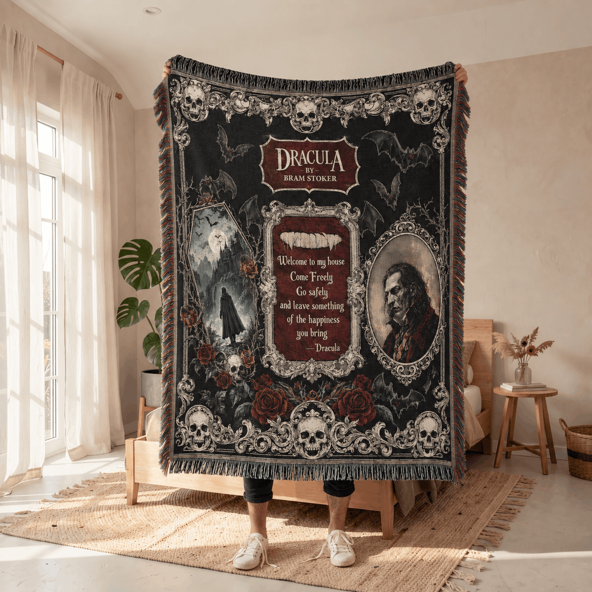 Dracula Bram Stoker Woven Blanket