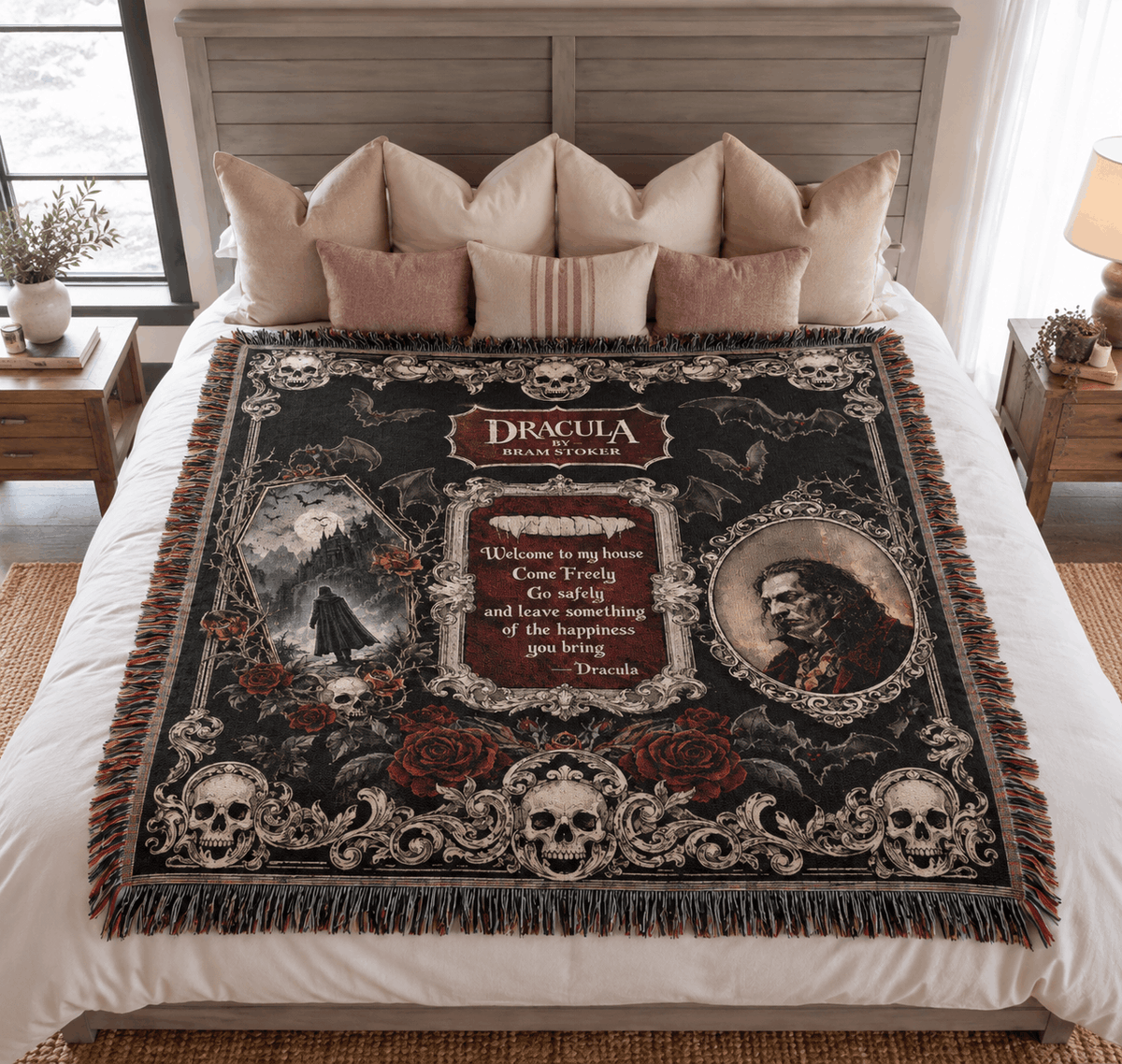 Dracula Bram Stoker Woven Blanket