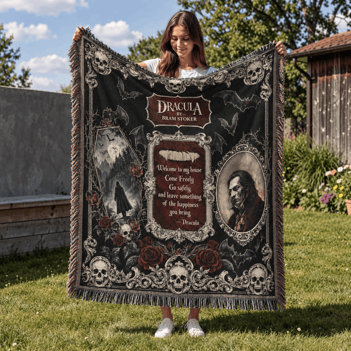 Dracula Bram Stoker Woven Blanket