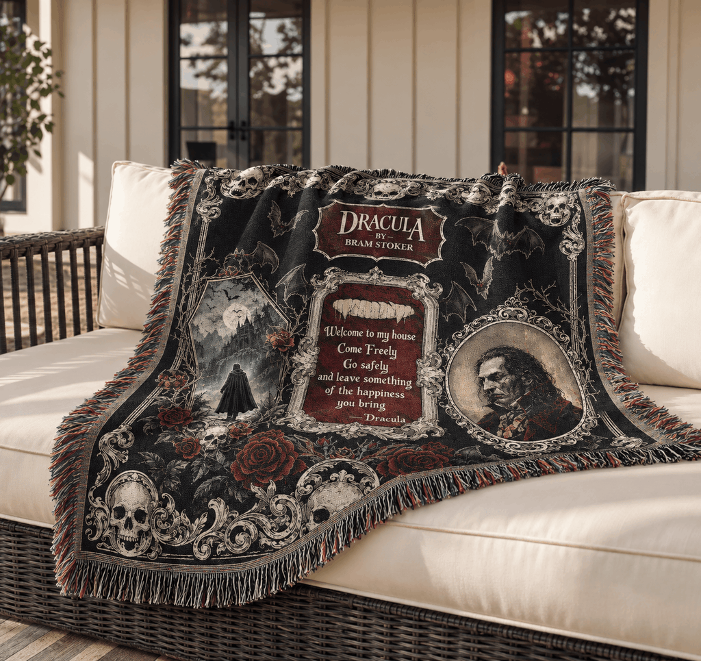 Dracula Bram Stoker Woven Blanket