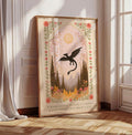 Dragon Without Its Rider Print Floral Fall Dragon Poster