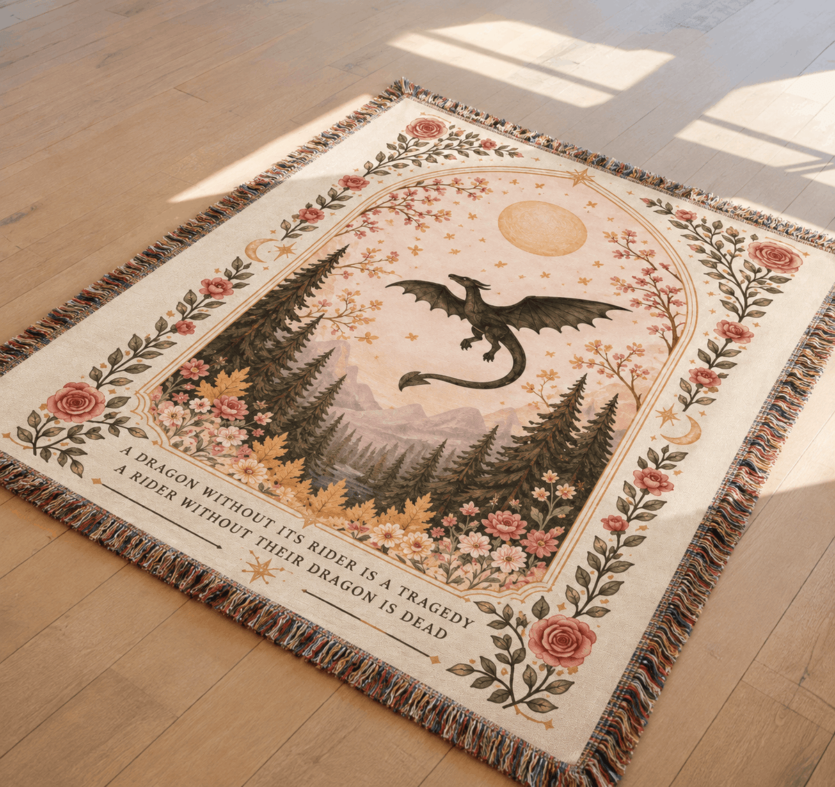 Dragon Without Its Rider Woven Blanket