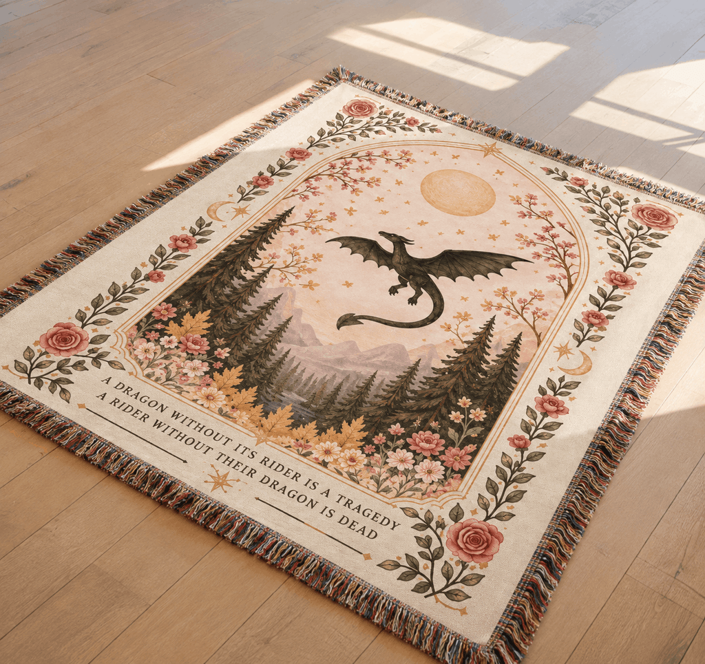 Dragon Without Its Rider Woven Blanket