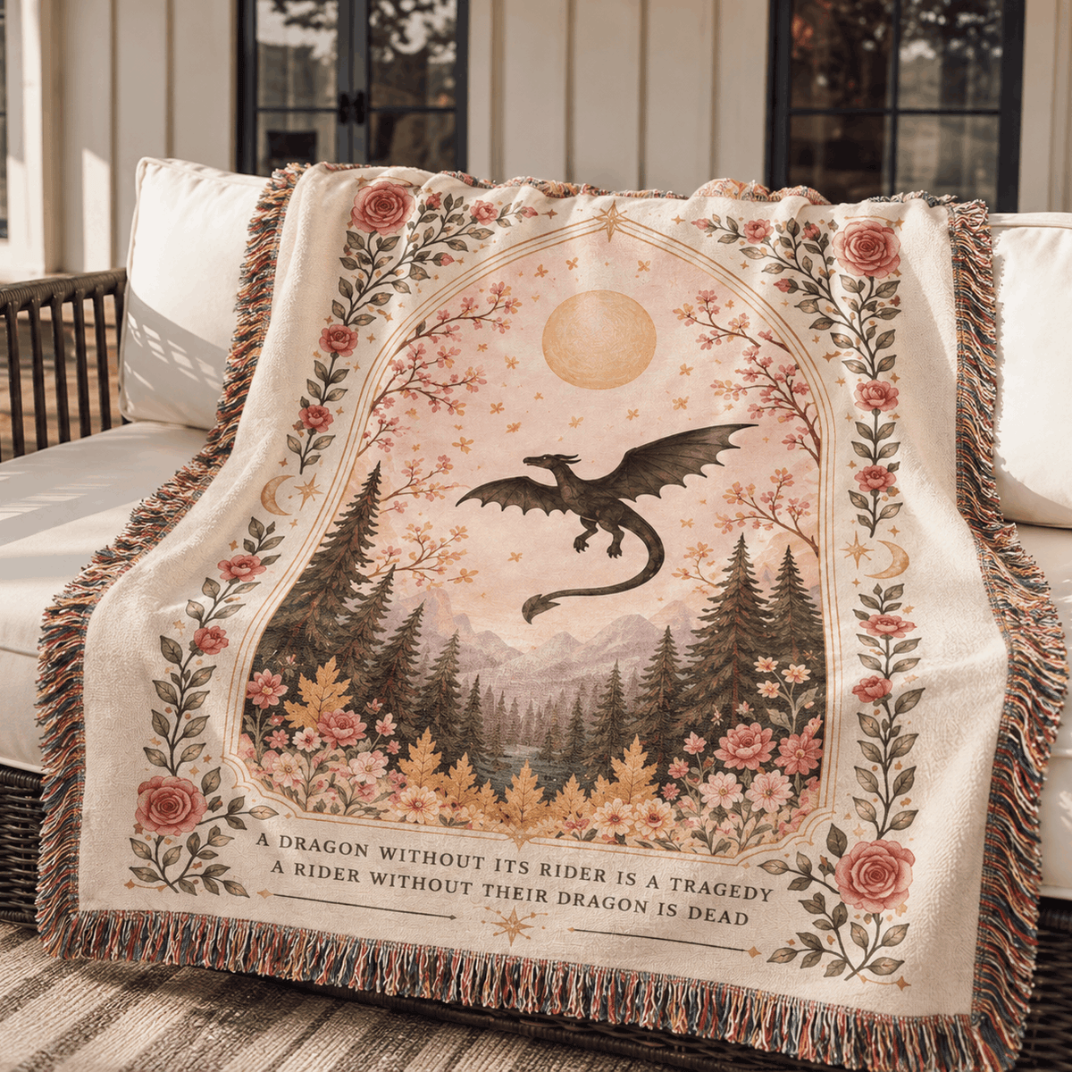 Dragon Without Its Rider Woven Blanket