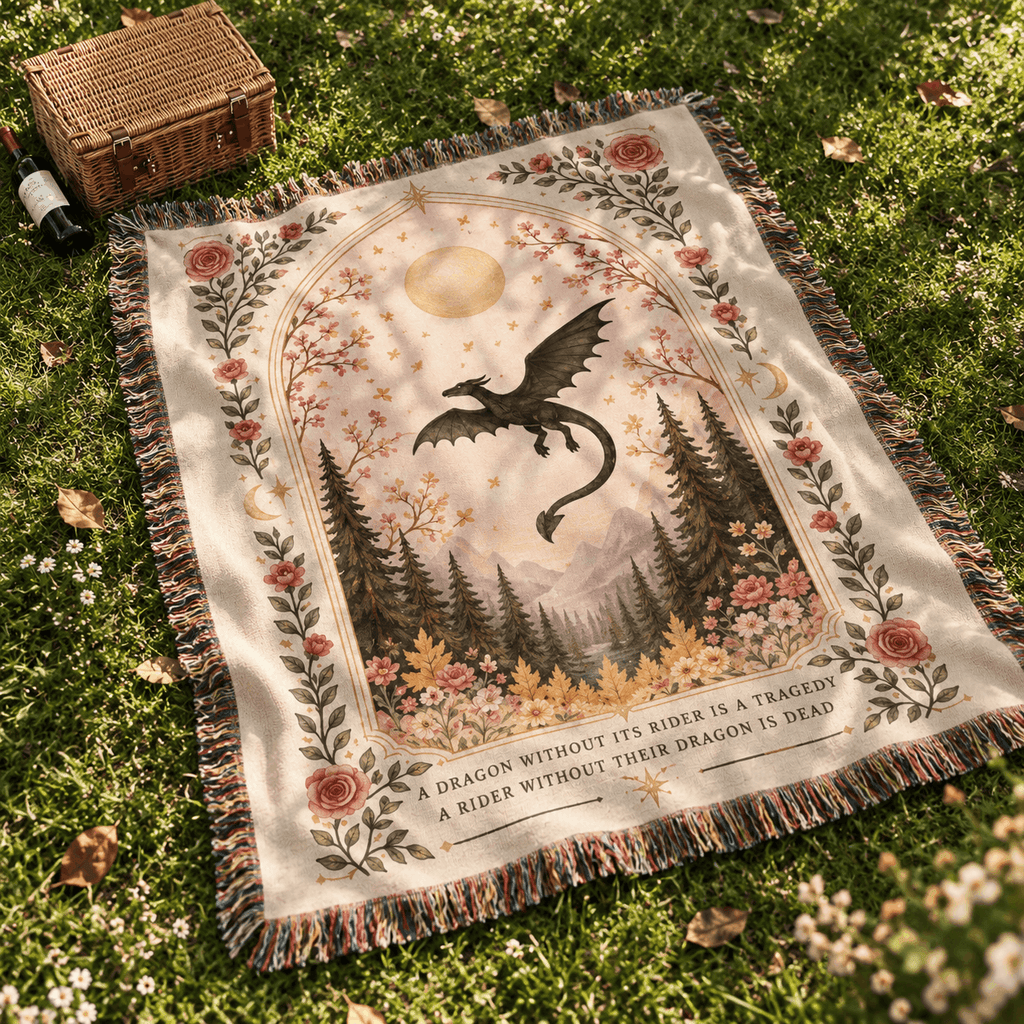 Dragon Without Its Rider Woven Blanket