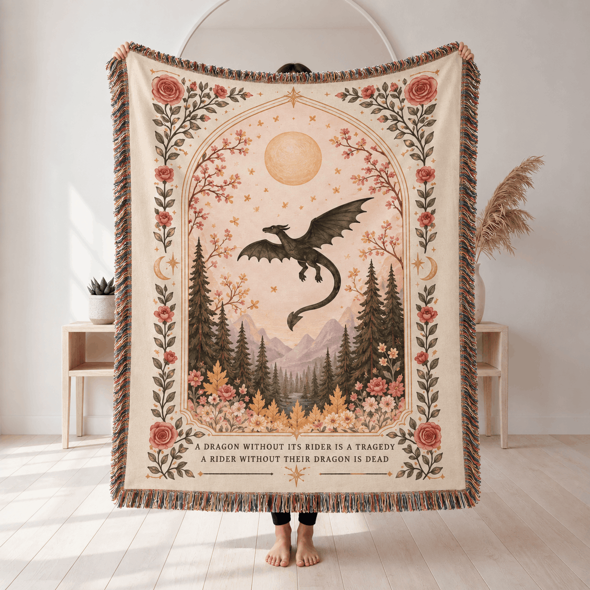 Dragon Without Its Rider Woven Blanket