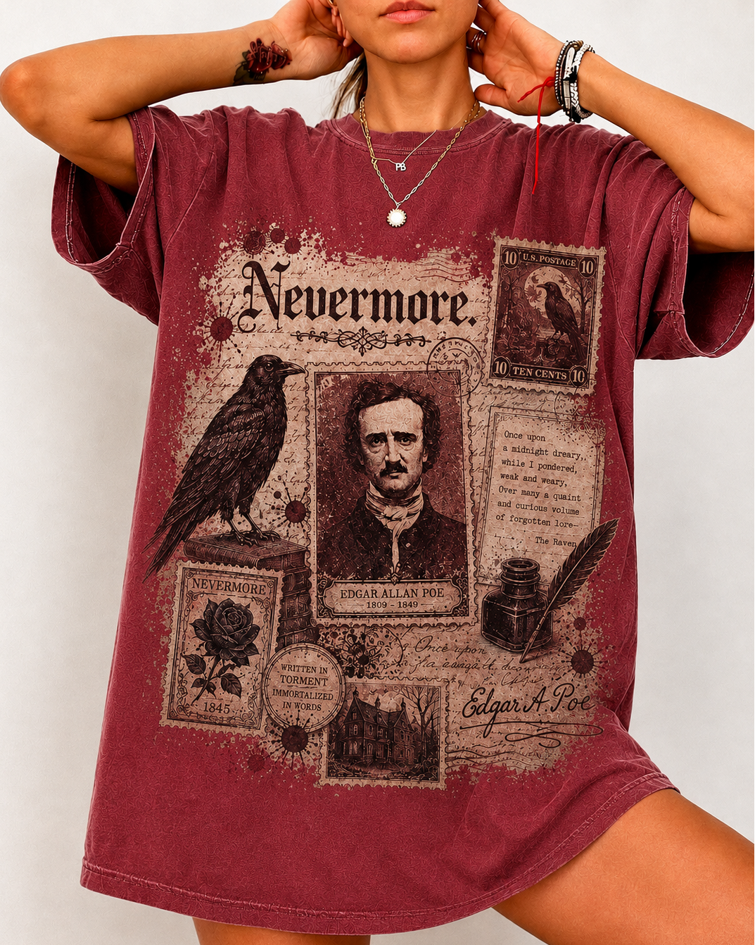 Edgar Allan Poe Merch Nevermore T-Shirt
