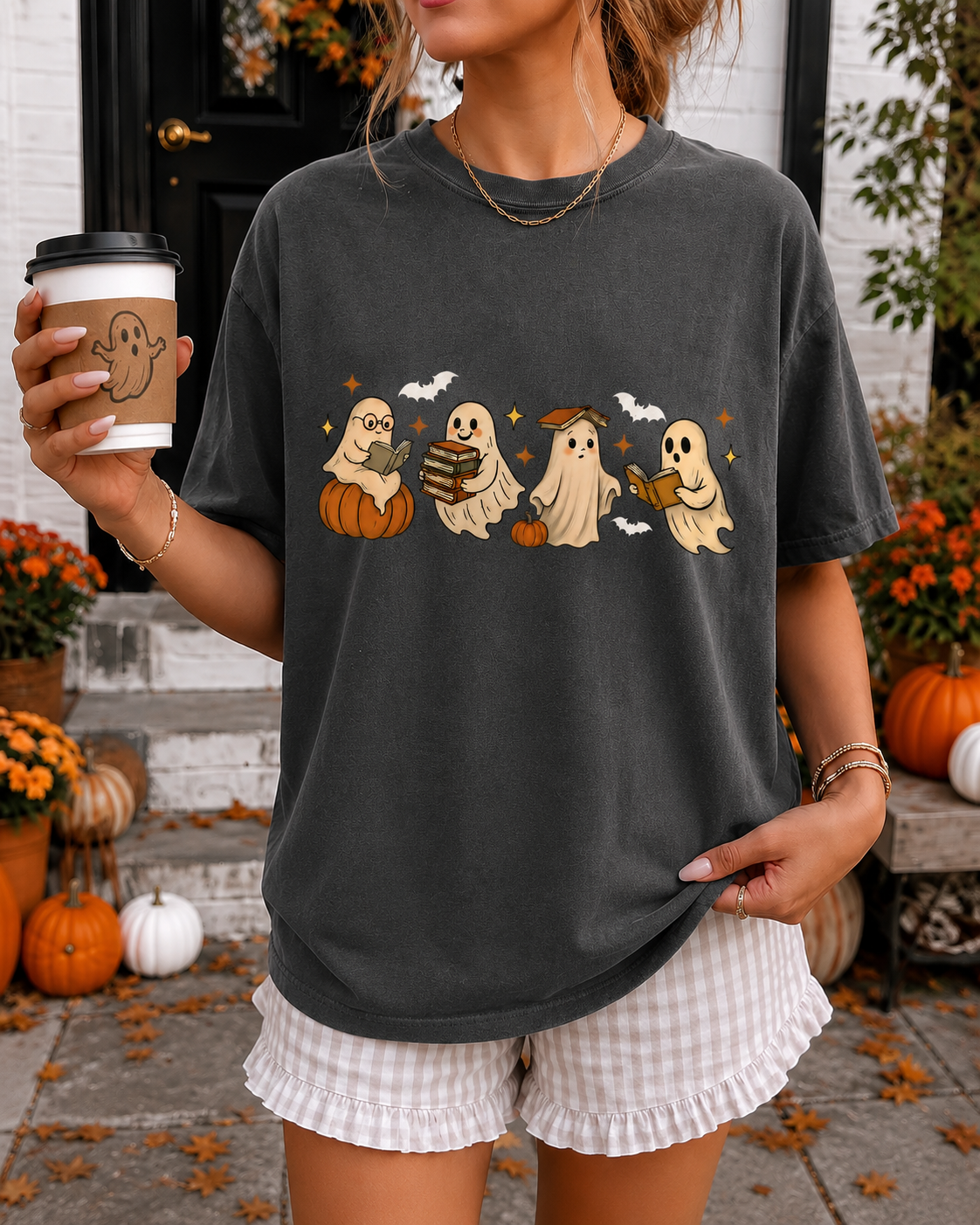 Ghost Reading Book Halloween Shirt | Bookish Merch | Halloween Gifts for Book Lover