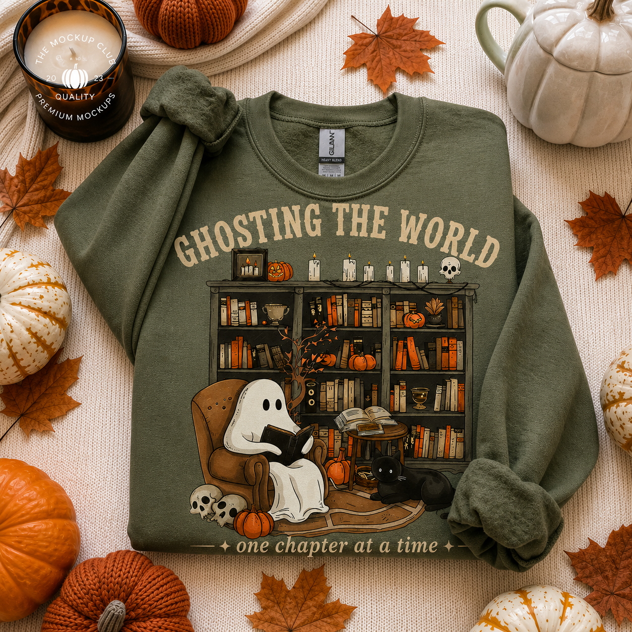 Ghosting The World Halloween Book Sweater | Bookish Merch | Halloween Gift For Book Lover