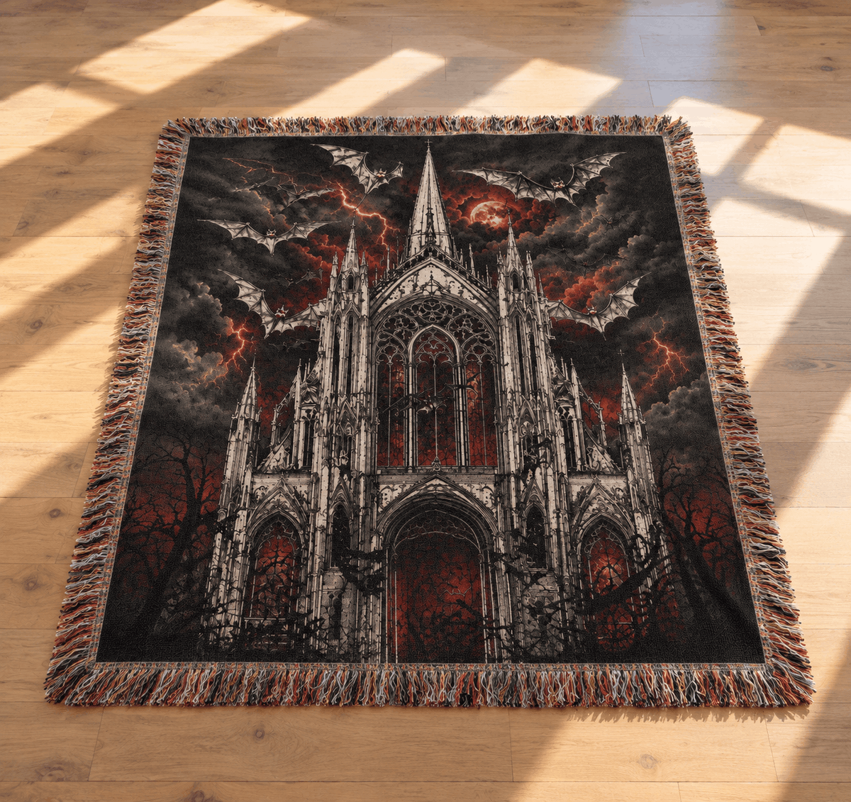 Gothic Cathedral Woven Blanket  Gothic Tapestry Throw