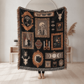 Gothic Dark Academia Tapestry Woven Throw Blanket