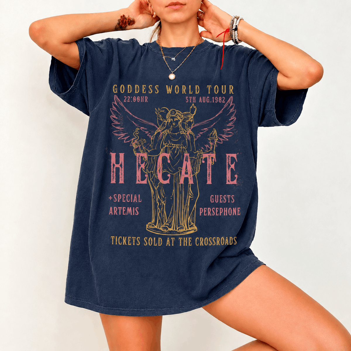 Greek God Mythology Shirt | Goddess Hecate Distressed Band Shirt