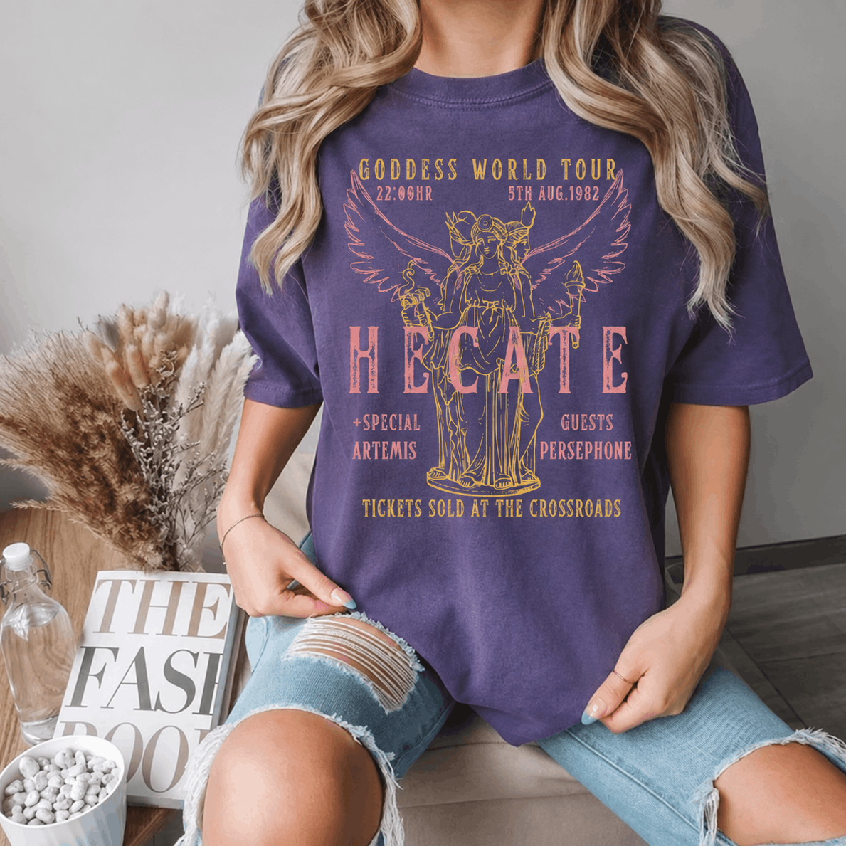 Goddess Hecate Distressed Band Shirt