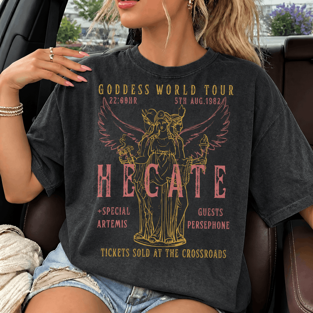 Goddess Hecate Distressed Band Shirt