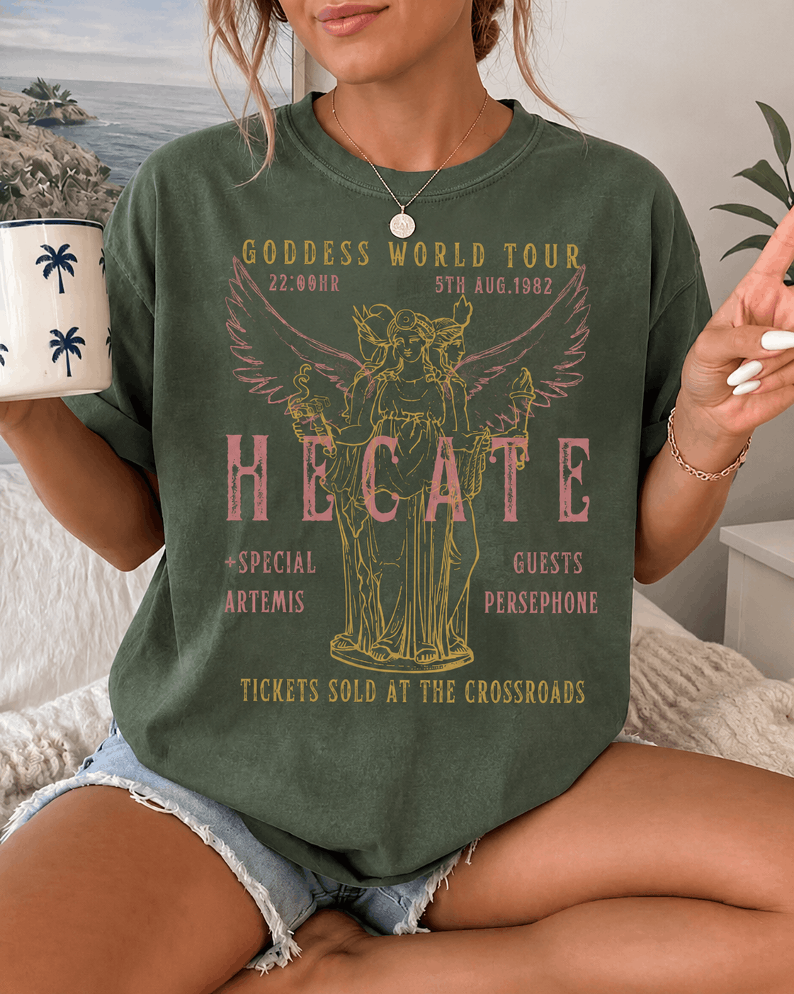 Greek God Mythology Shirt | Goddess Hecate Distressed Band Shirt