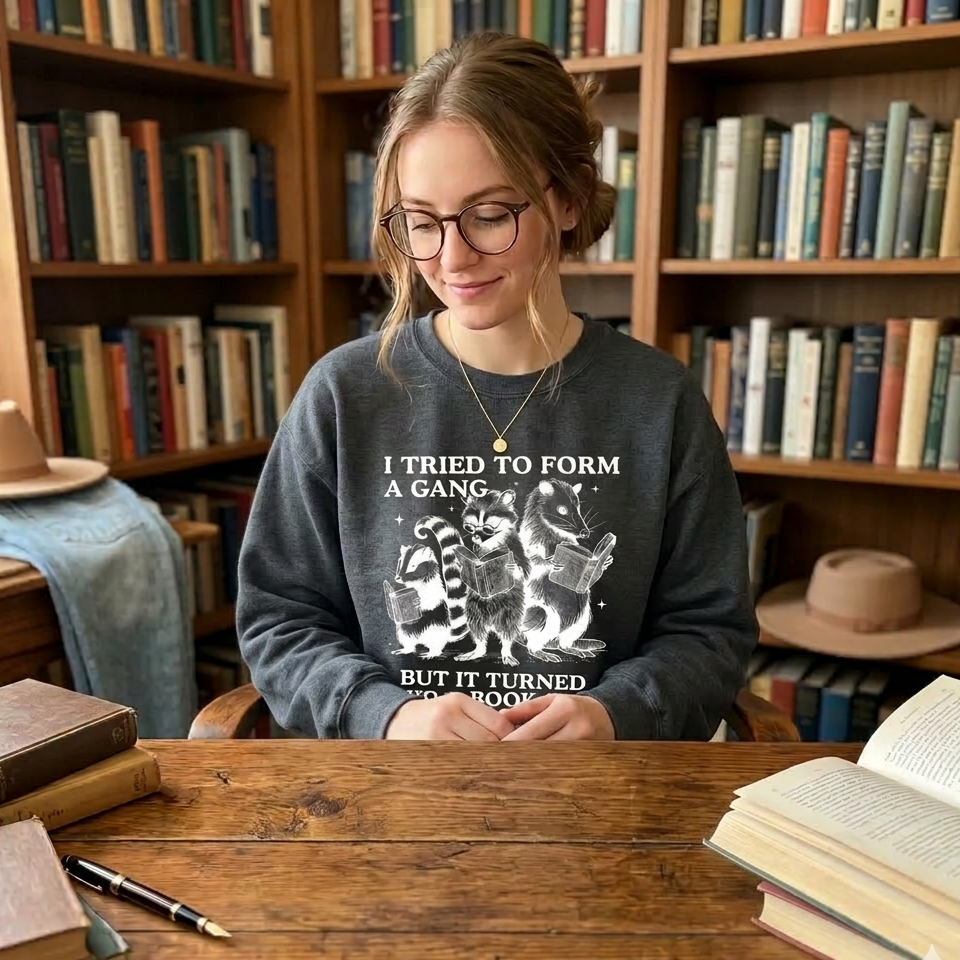 I Tried To Form A Gang Sweatshirt Funny Bookish Merch