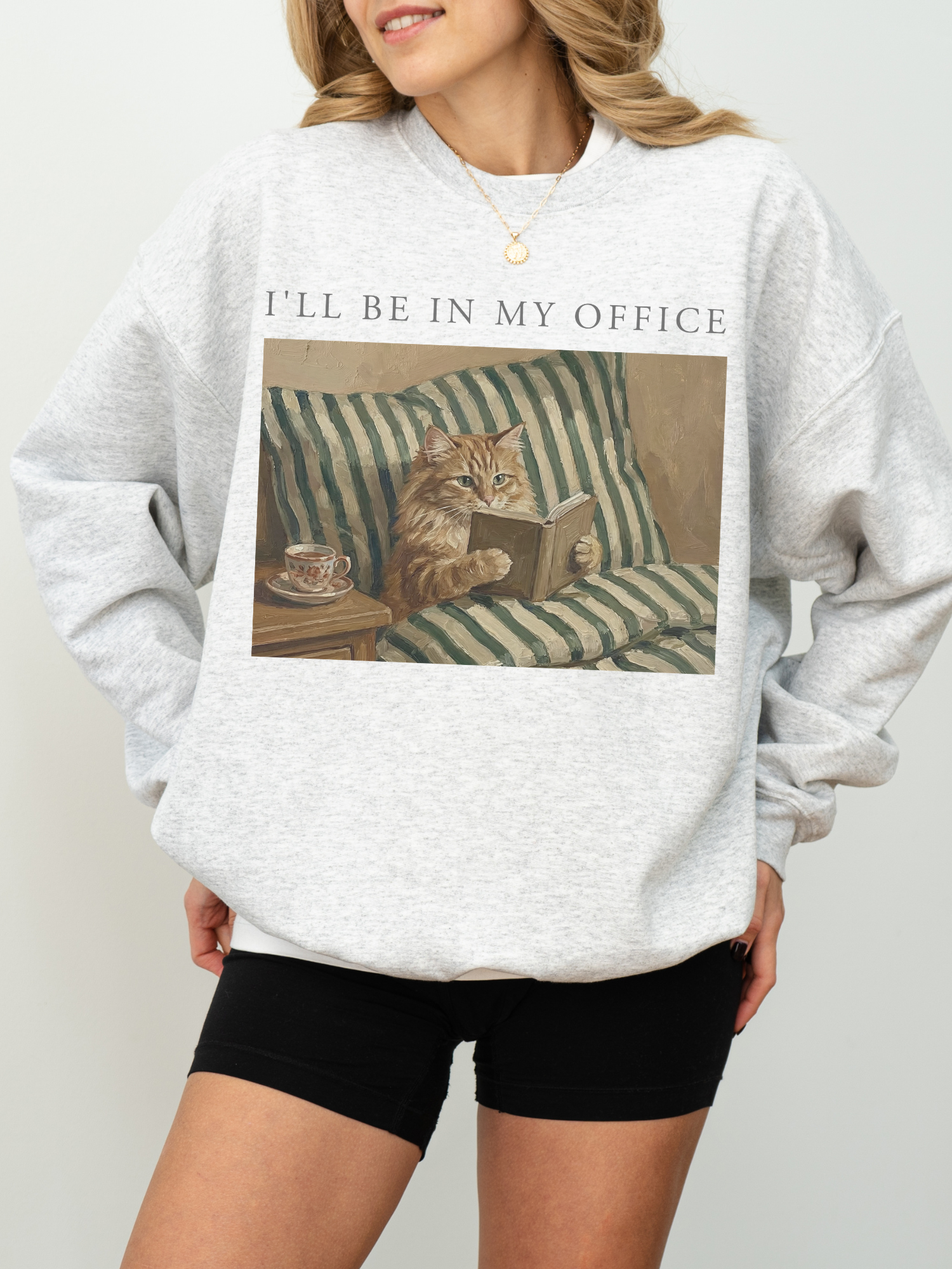 Ill Be In My Office Cat Sweatshirt | Bookish Merch | Gift For Reader
