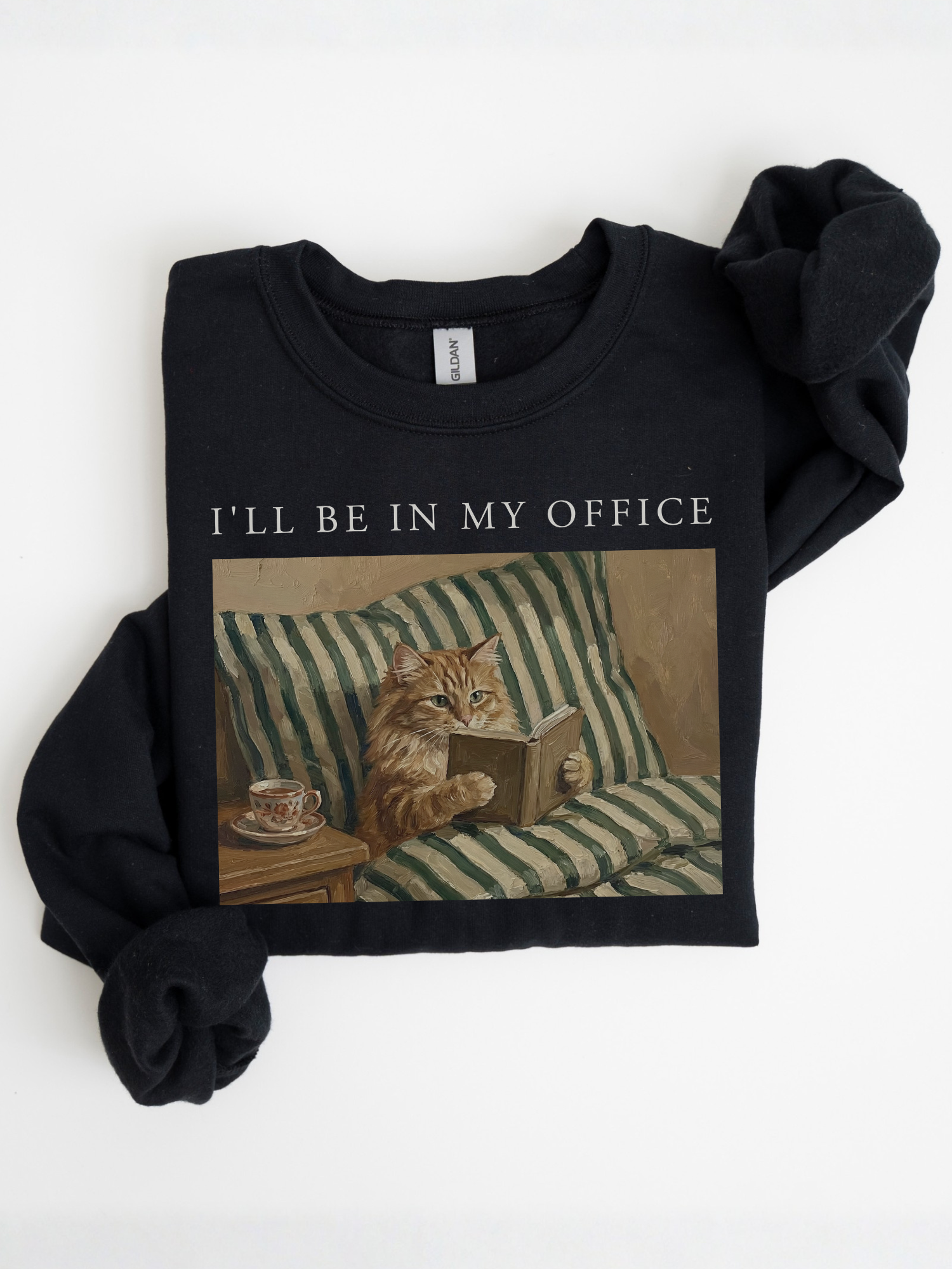 Ill Be In My Office Cat Sweatshirt | Bookish Merch | Gift For Reader