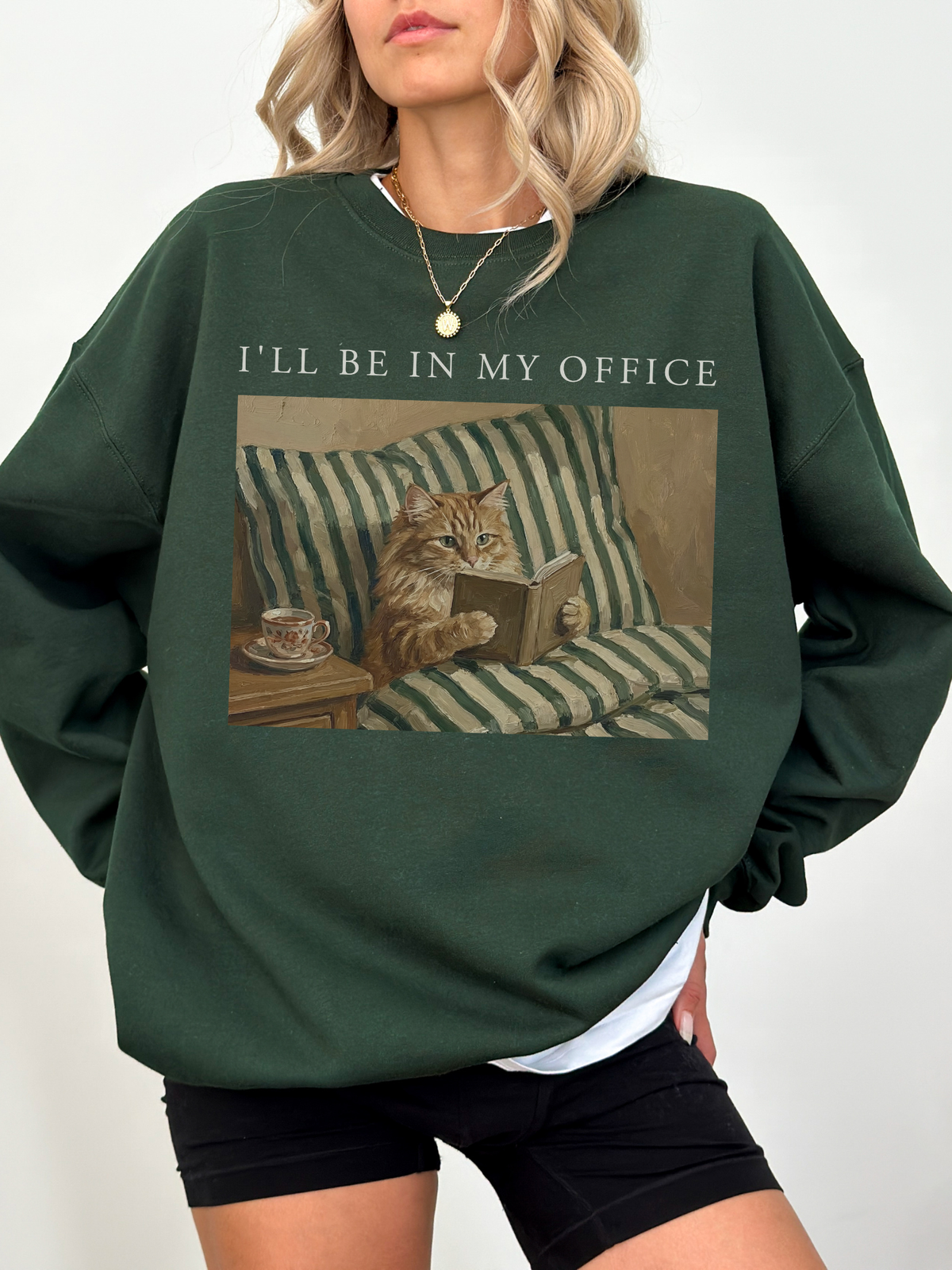 Ill Be In My Office Cat Sweatshirt | Bookish Merch | Gift For Reader