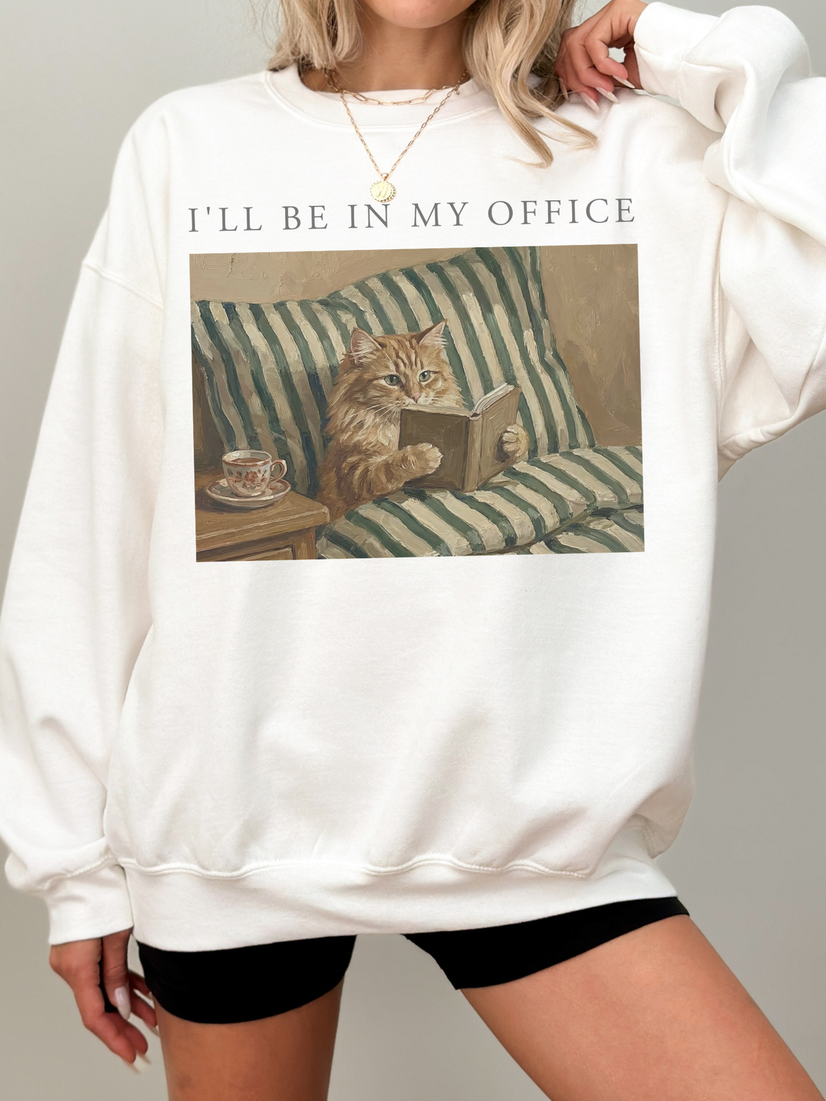 Ill Be In My Office Cat Sweatshirt | Bookish Merch | Gift For Reader