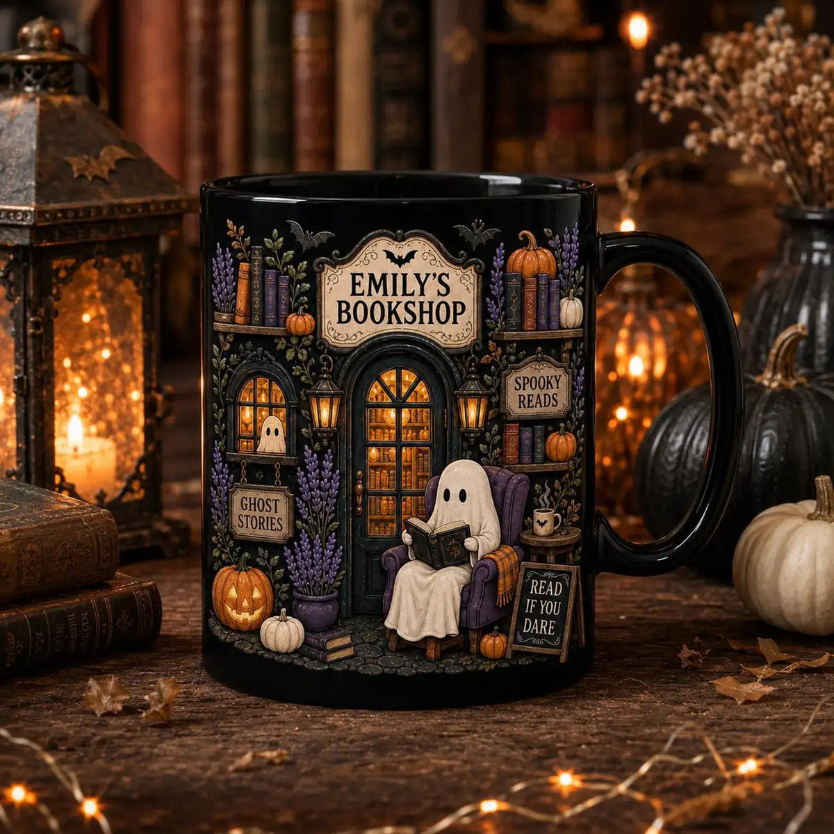 Personalized Bookshop Mug | Spooky Reads Mug | Halloween Gift for Book Lover
