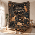 Books and Lunacats Woven Blanket