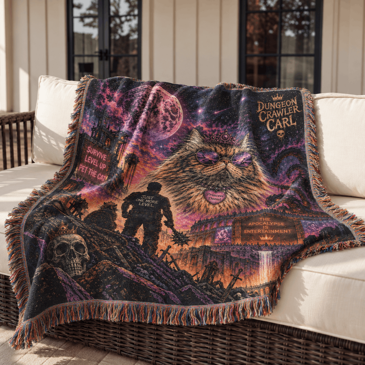 Princess Donut Woven Blanket | Dungeon Crawler Carl Woven Blanket Tapestry