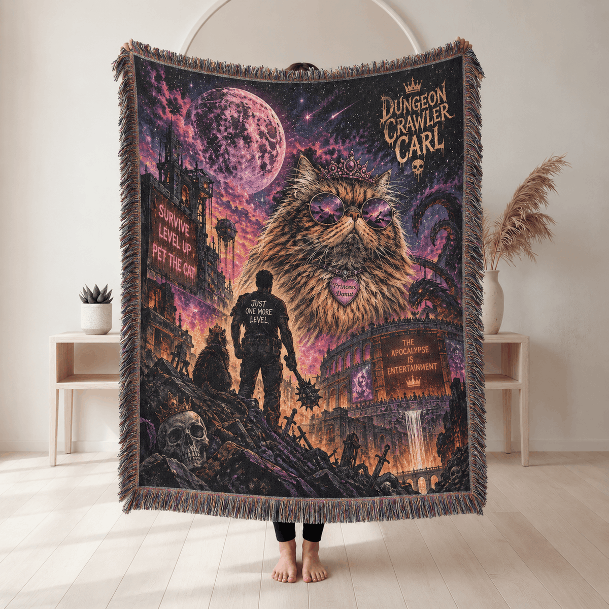Princess Donut Woven Blanket | Dungeon Crawler Carl Woven Blanket Tapestry