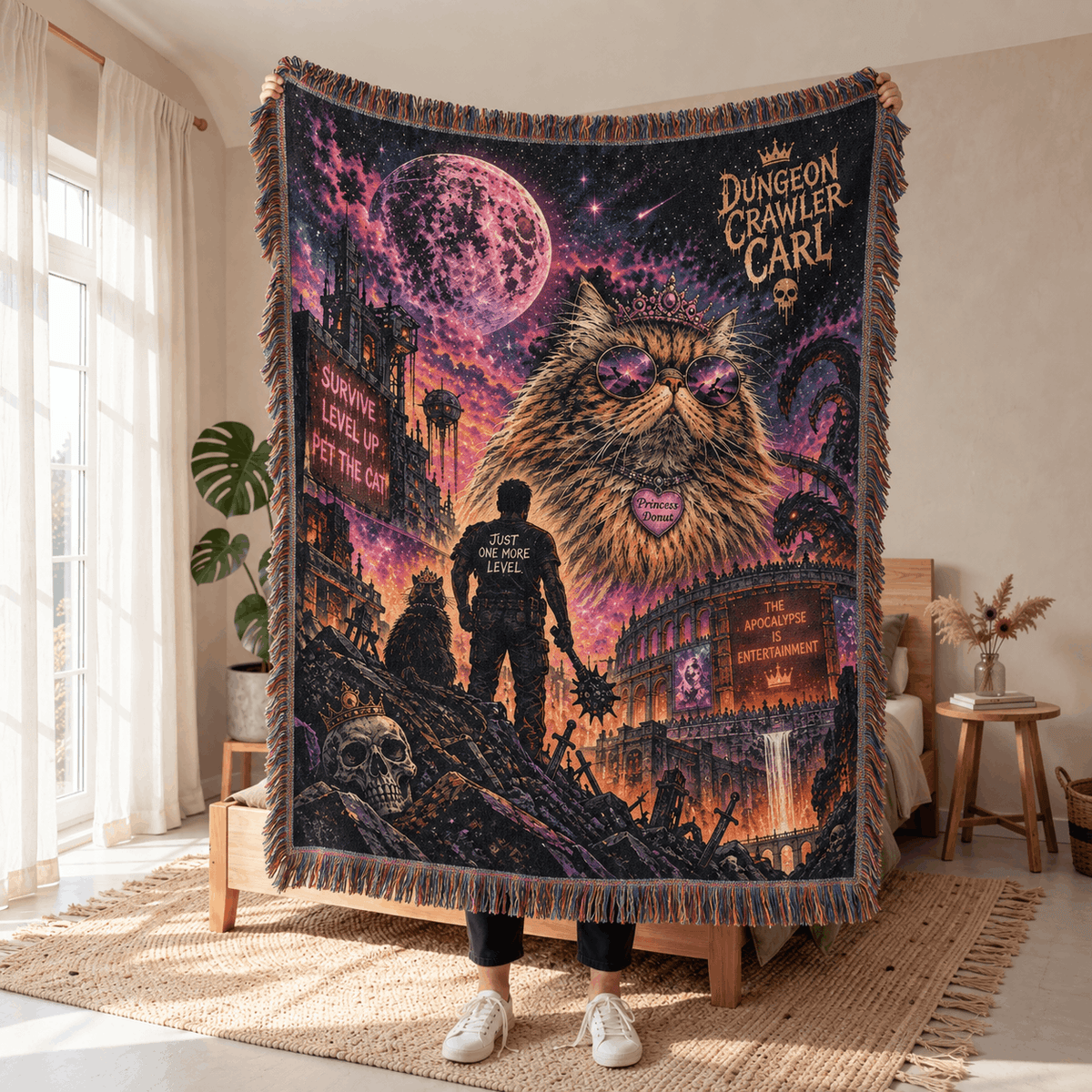 Princess Donut Woven Blanket | Dungeon Crawler Carl Woven Blanket Tapestry
